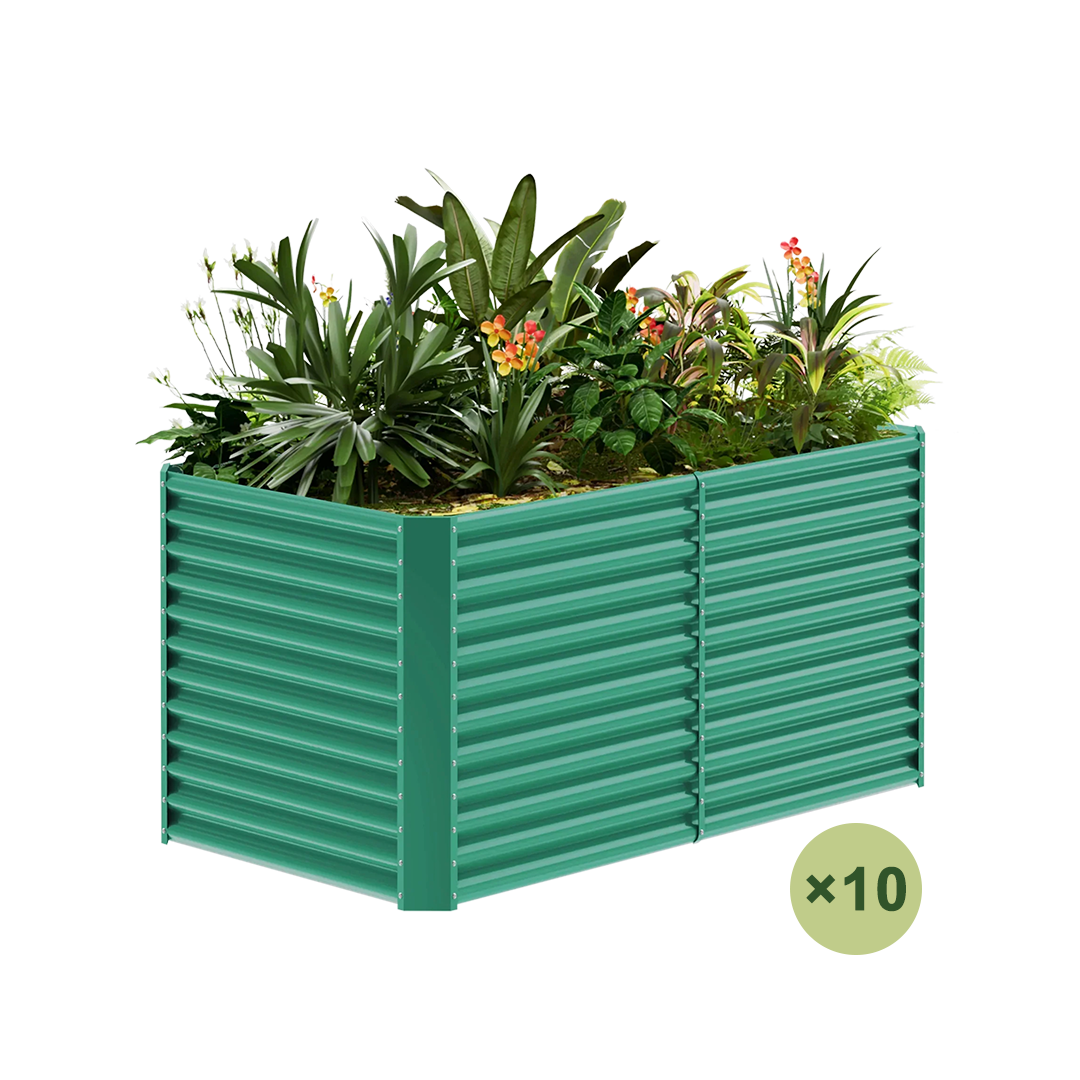 set of 10 — 36-inch tall rectangular galvanized metal raised garden bed, 6 by 3 feet — view 3