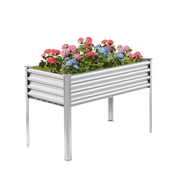 32.4-inch tall rectangular galvanized metal raised garden bed, 4 by 2 feet