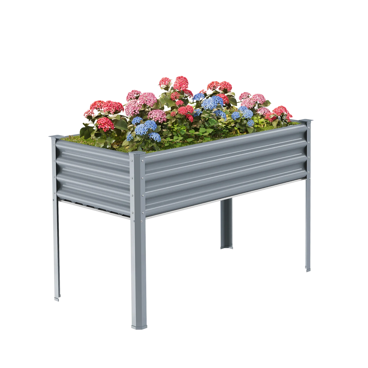 32.4-inch tall rectangular galvanized metal raised garden bed, 4 by 2 feet — view 4