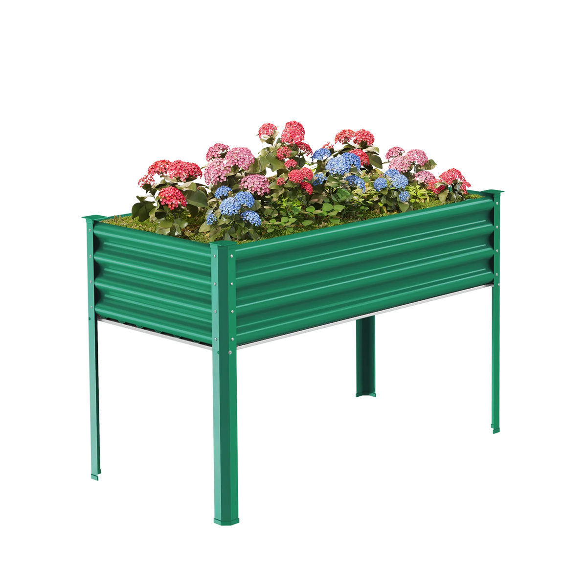 32.4-inch tall rectangular galvanized metal raised garden bed, 4 by 2 feet — view 2