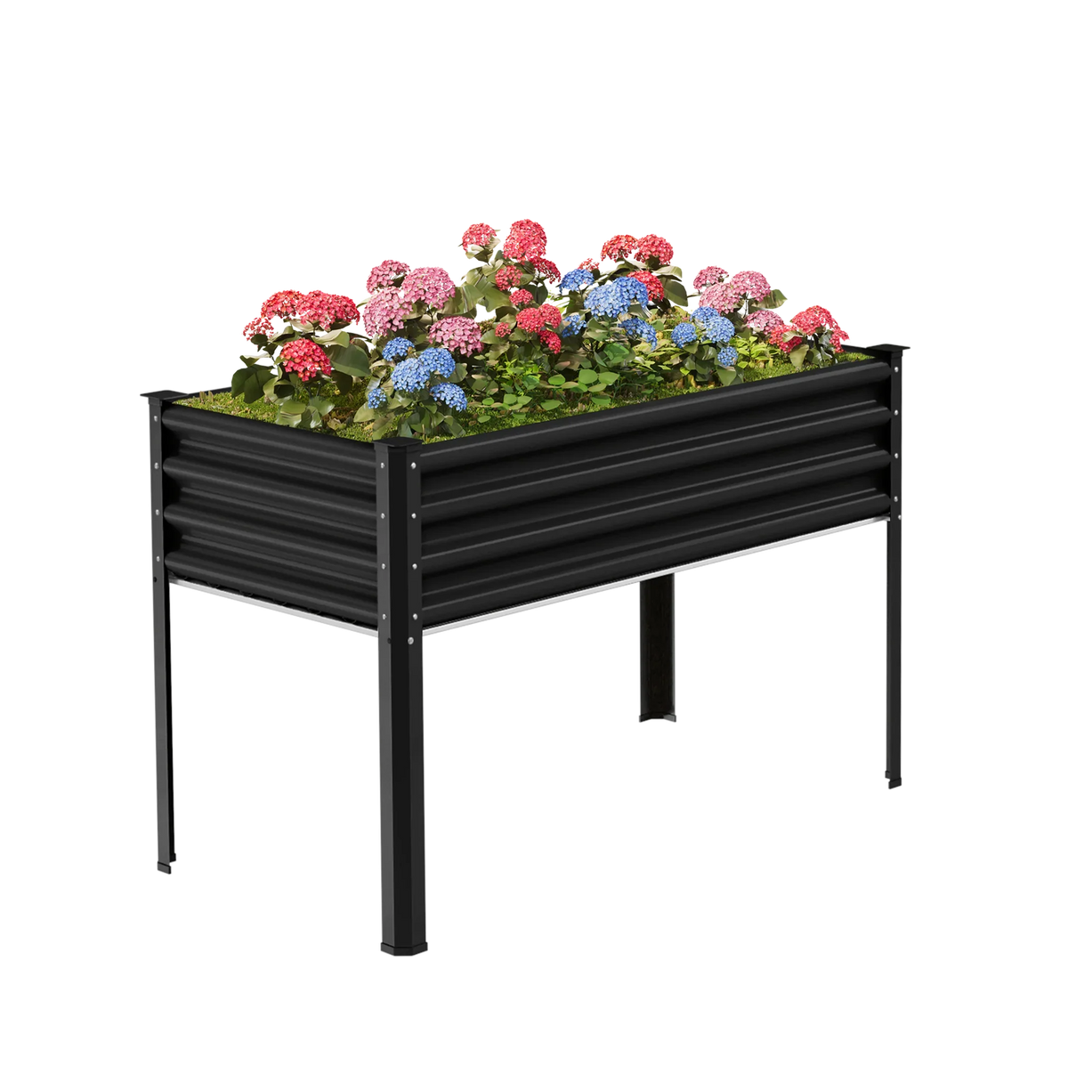 32.4-inch tall rectangular galvanized metal raised garden bed, 4 by 2 feet — view 3