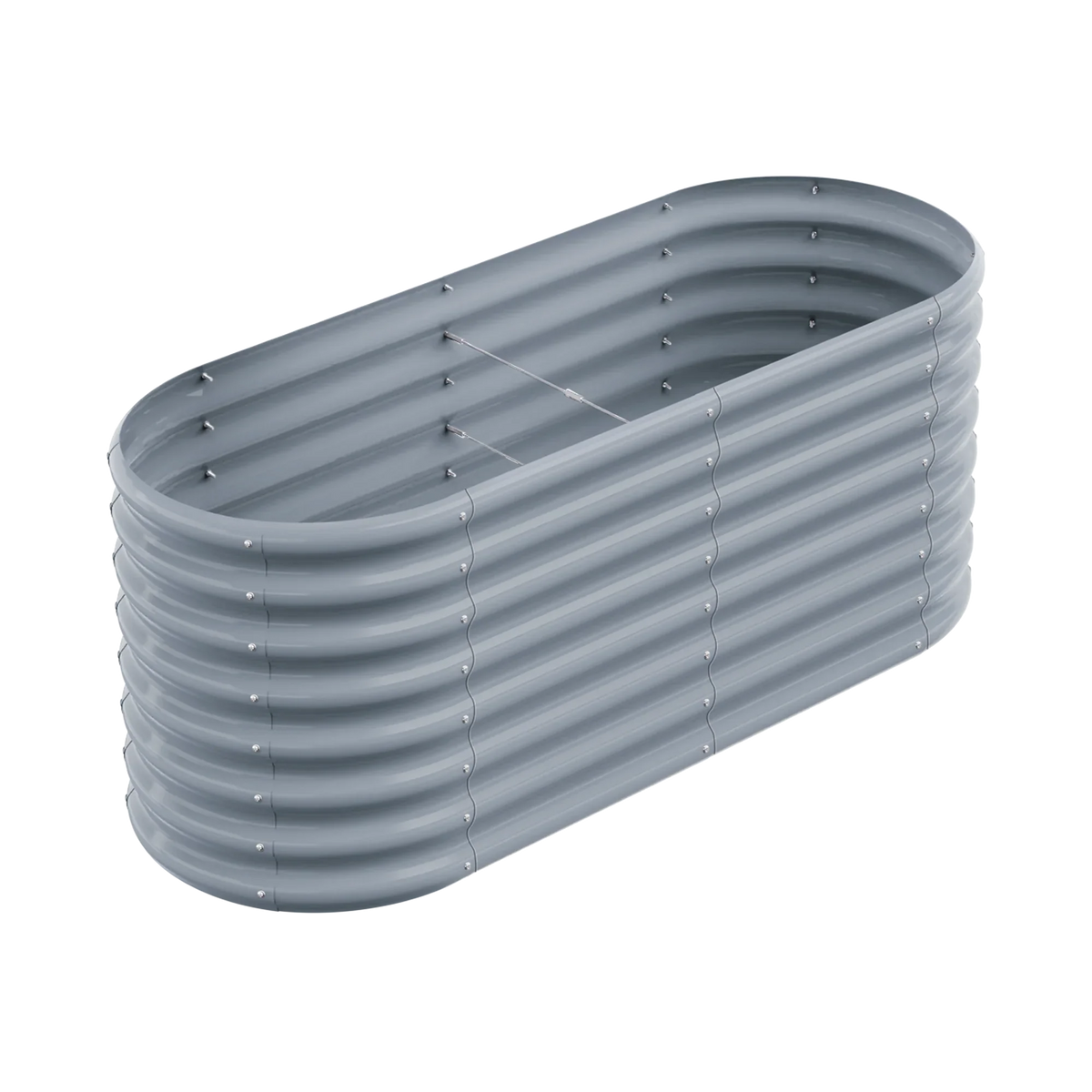 set of 4 — 24-inch tall oval galvanized metal raised garden bed, 4 by 2 feet — view 9