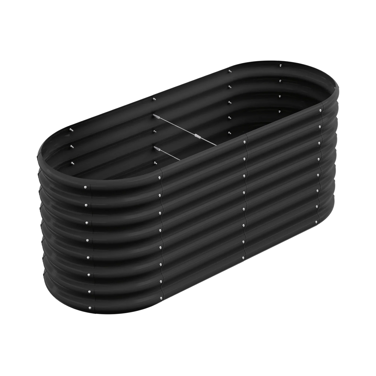 set of 4 — 24-inch tall oval galvanized metal raised garden bed, 4 by 2 feet — view 8
