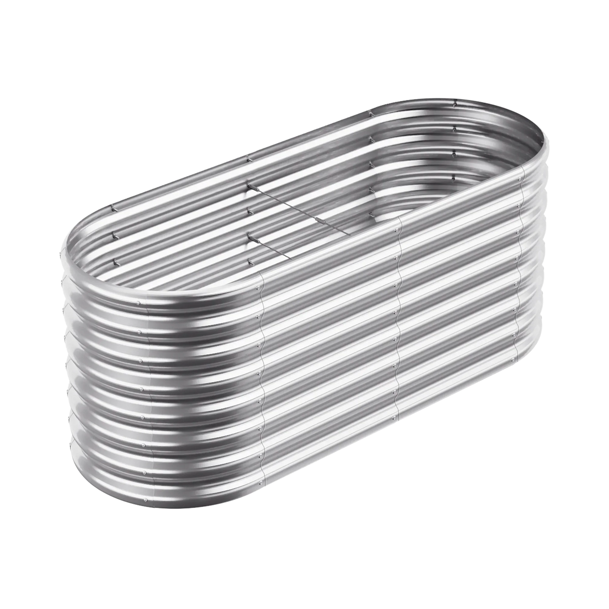 set of 4 — 24-inch tall oval galvanized metal raised garden bed, 4 by 2 feet — view 6