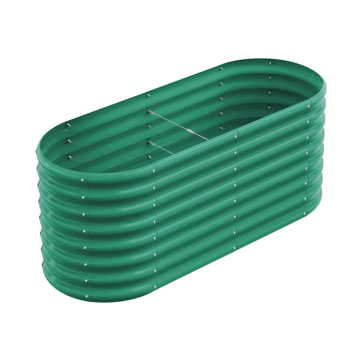 set of 4 — 24-inch tall oval galvanized metal raised garden bed, 4 by 2 feet — view 7