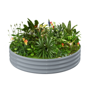 12-inch tall round galvanized metal raised garden bed, 4 feet in diameter — view 4