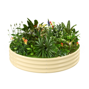 12-inch tall round galvanized metal raised garden bed, 4 feet in diameter — view 5