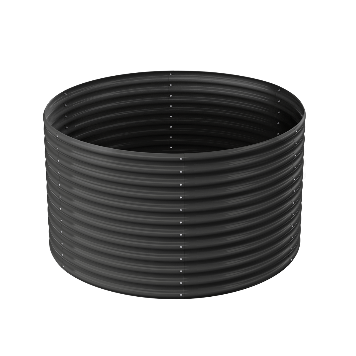 36-inch tall round galvanized metal raised garden bed, 4 feet in diameter — view 8