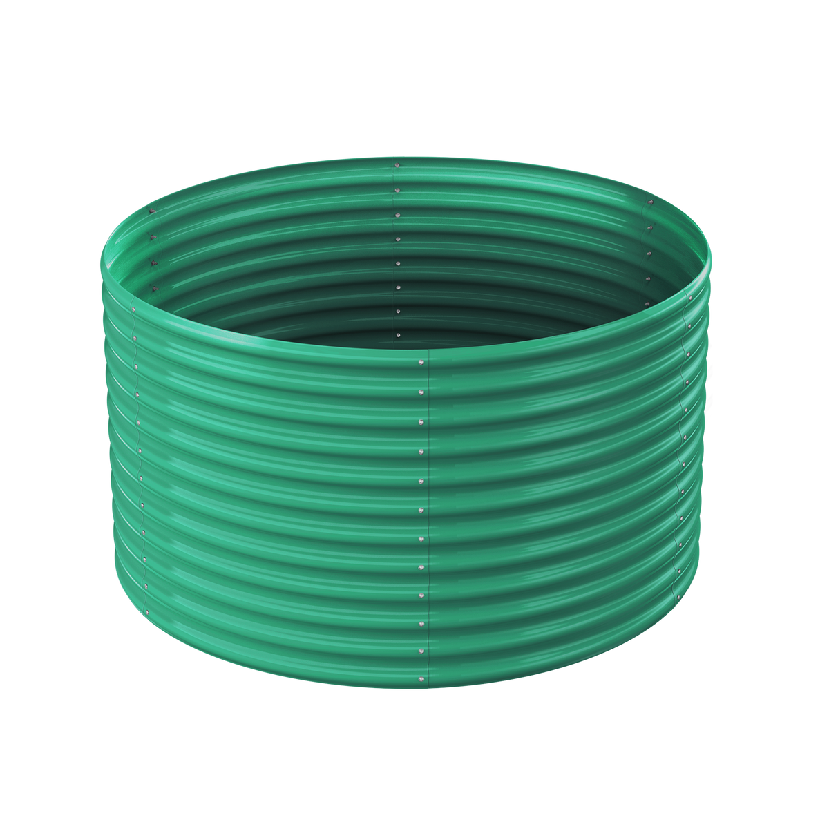 36-inch tall round galvanized metal raised garden bed, 4 feet in diameter — view 7