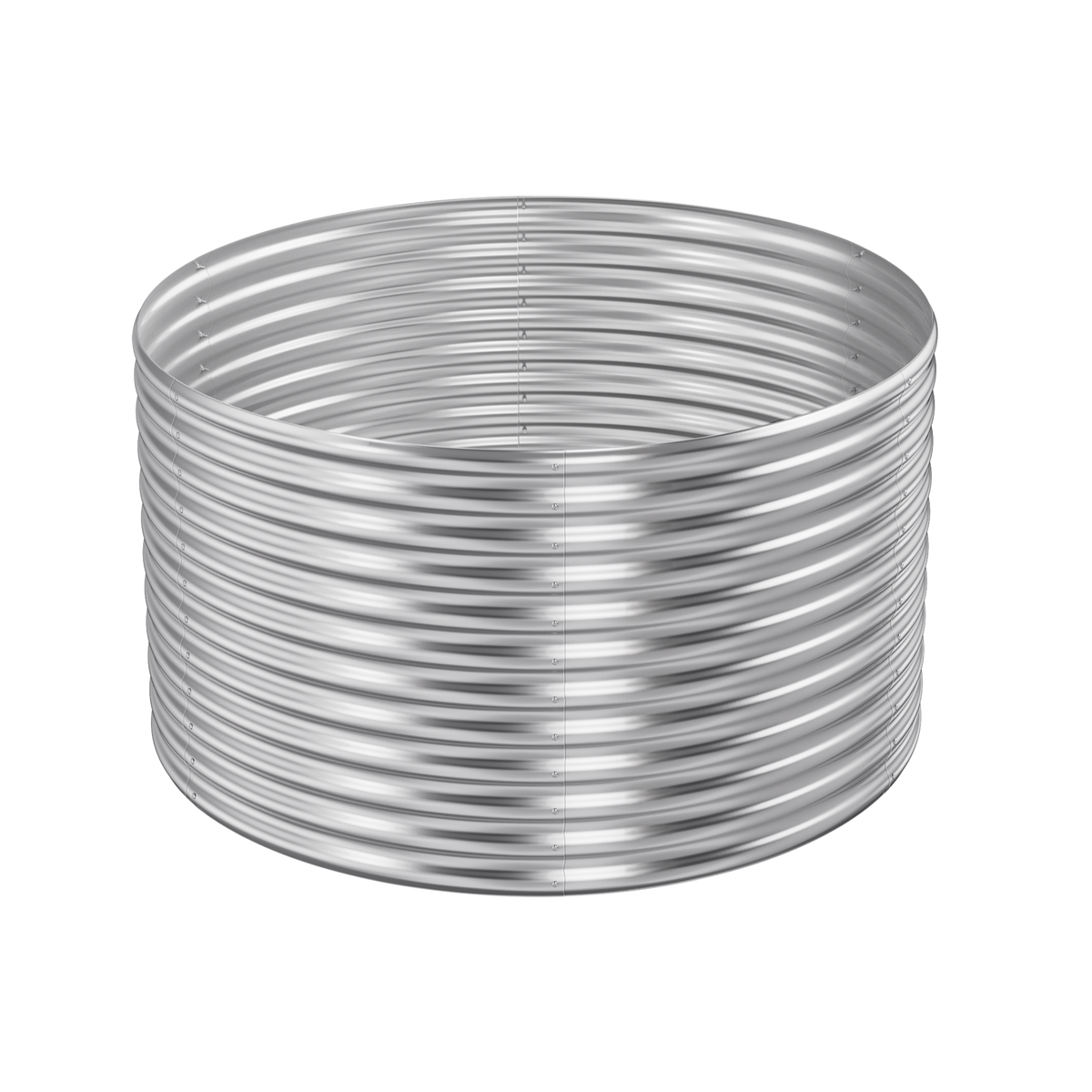 36-inch tall round galvanized metal raised garden bed, 4 feet in diameter — view 6
