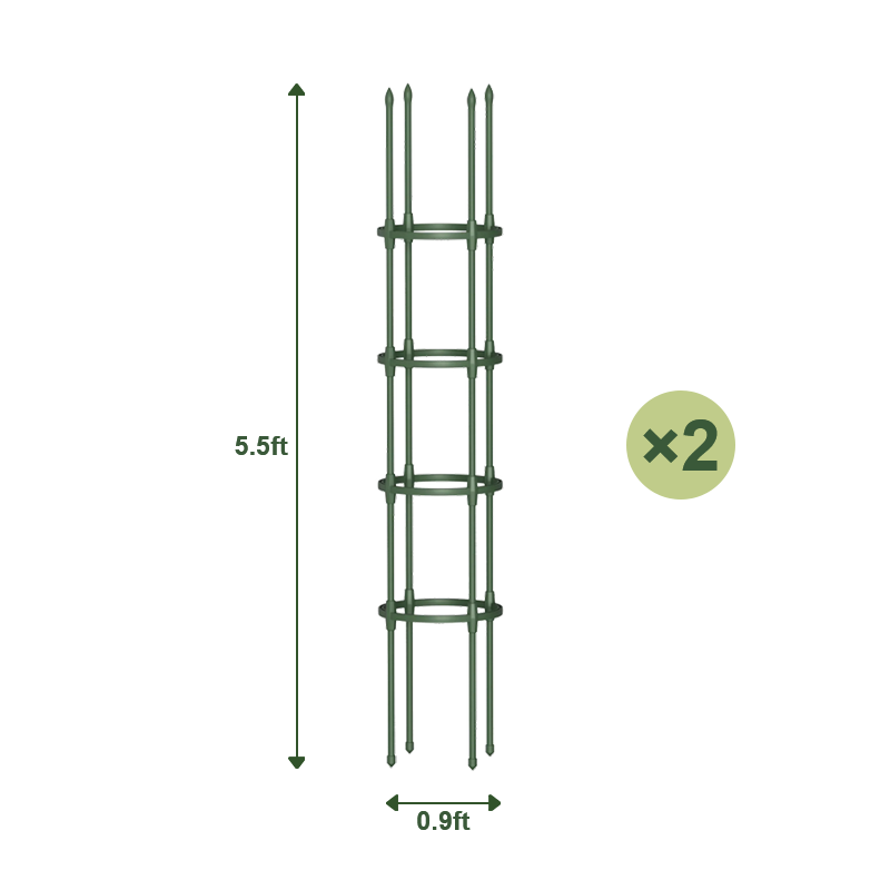 36" Tall Square 4x4x3ft Galvanized Raised Garden Bed+2 Round Garden Trellis — view 3