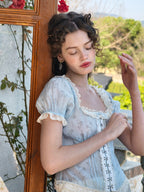Whimsical Floral Lace-Up Corset Top