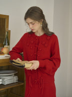 Rosette Bloom Knit Cardigan
