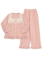 Blush Lace Ruffle Fleece Pajama