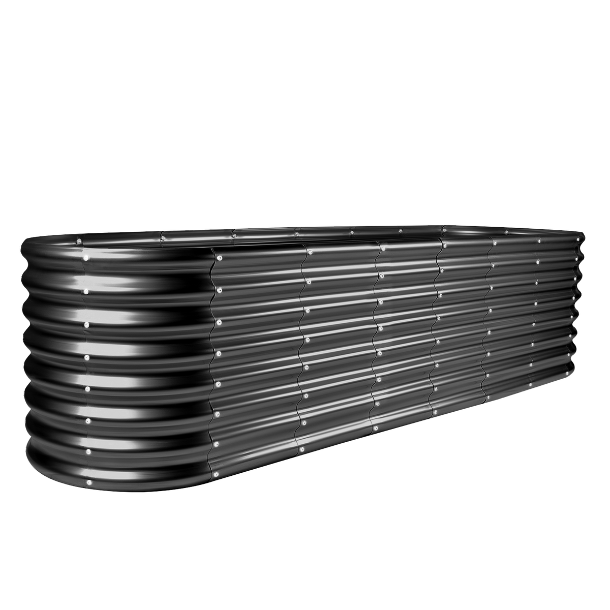 24-inch tall oval galvanized metal raised garden bed, 8 by 2 feet — view 9