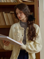 Rosette Bloom Knit Cardigan