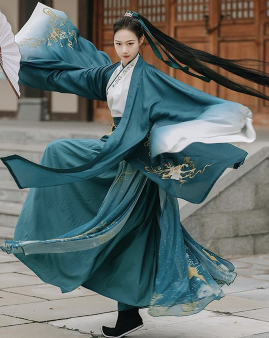 Wei Jin Wuxia Style Qiyao Ruqun - Cold Sand 流砂冷
