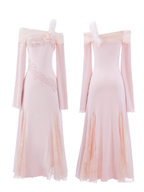 Rose Elegance Off-Shoulder Lace Dress