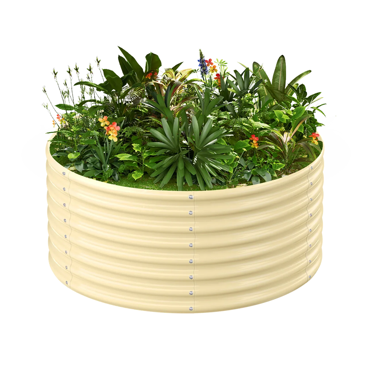 24-inch tall round galvanized metal raised garden bed, 2 feet in diameter — view 5