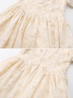 Ivory Garden Floral Embroidery Dress