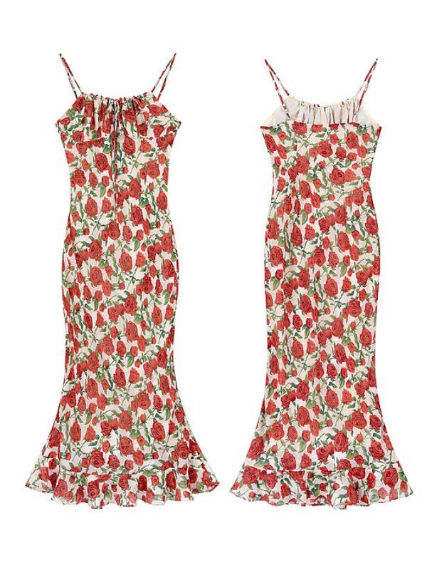 Ethereal Rose Garden Sheer Maxi Dress