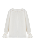 Pleated Collar Embroidered Blouse