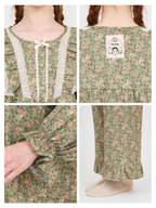 Olive Garden Lace Ruffle Loungewear Set