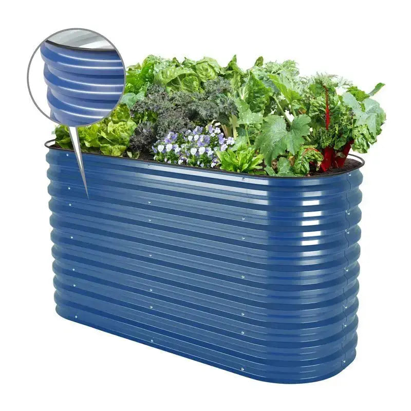 YoYoBloom 32" Tall 5' x 2' Metal Raised Garden Bed (4-in-1) | Upgrade 2.0 Waist-High Design