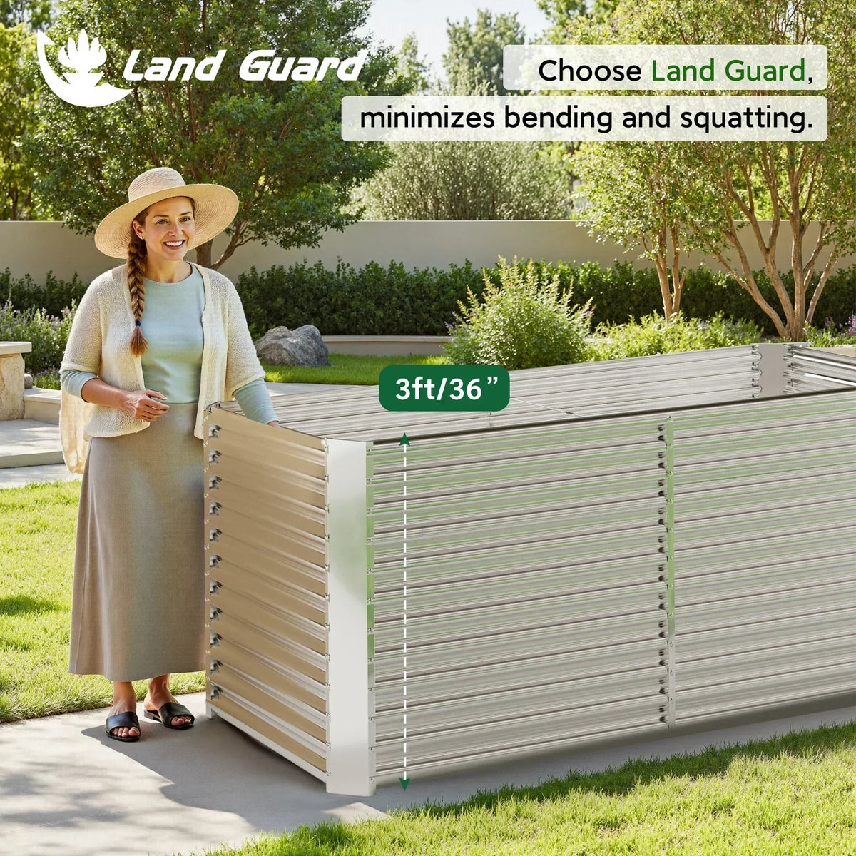 set of 10 — 36-inch tall rectangular galvanized metal raised garden bed, 8 by 4 feet — view 6