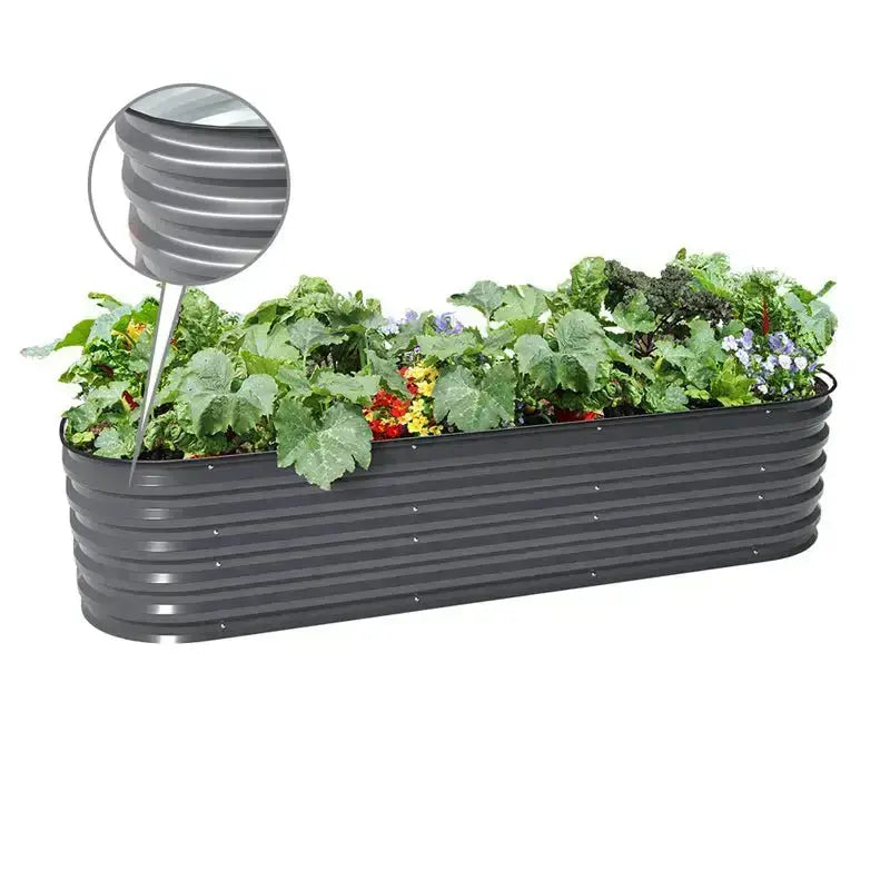 YoYoBloom 17" Tall 6.5' x 2' Metal Raised Garden Bed (6-in-1) | Upgrade 2.0 Knee-High Design