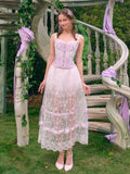 Floral Embroidered Corset & Sheer Skirt