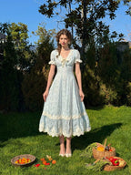 Romantic Blue Garden Bloom Dress