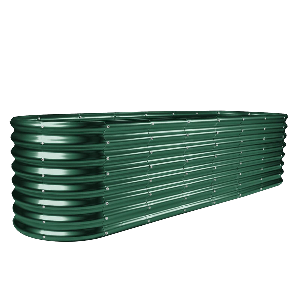 24-inch tall oval galvanized metal raised garden bed, 8 by 2 feet — view 8