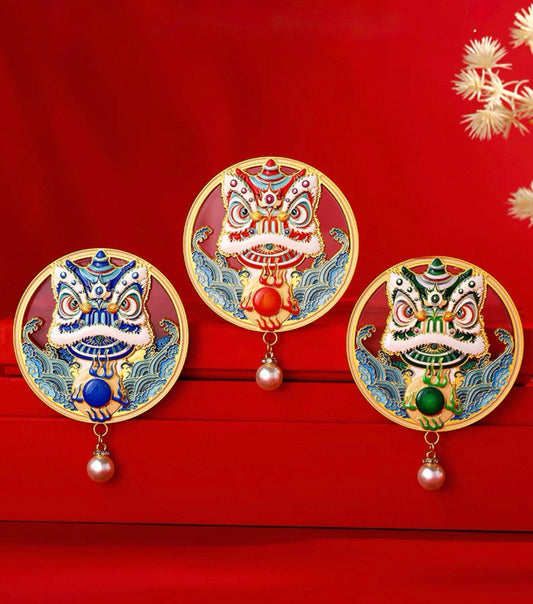 Festive Lions Fridge Magnet