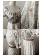 Lace Square-Neck Puff Sleeve Maxi Dress
