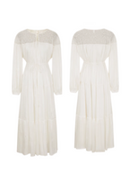Romantic Lace Bodice Pleated Dress