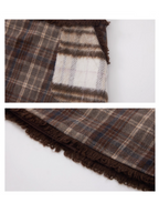 Vintage Plaid Pocket Maxi Skirt
