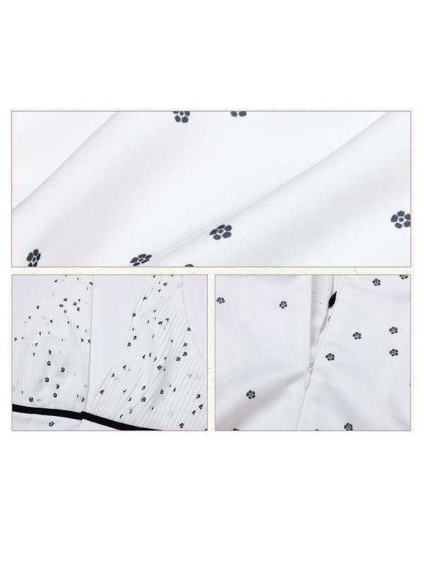 White Polka Dot Halter Dress