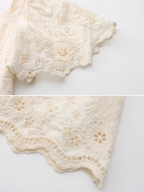 Ivory Garden Floral Embroidery Dress