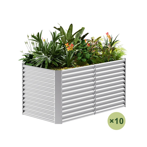 set of 10 — 36-inch tall rectangular galvanized metal raised garden bed, 6 by 3 feet — view 2