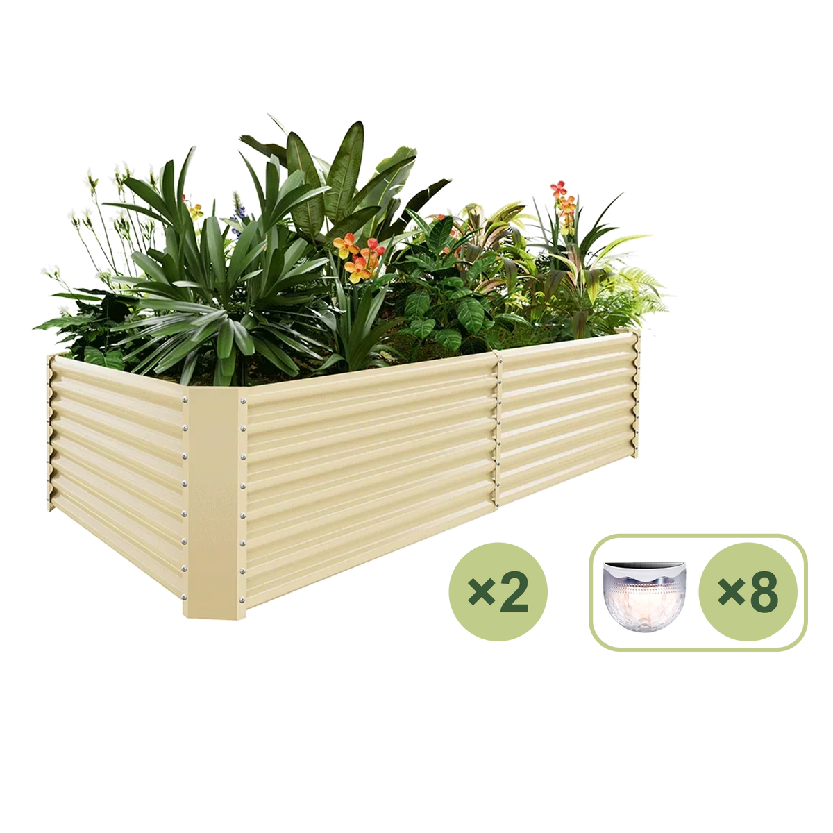 set of 2 — 24-inch tall rectangular galvanized metal raised garden bed, 8 by 4 feet — view 5