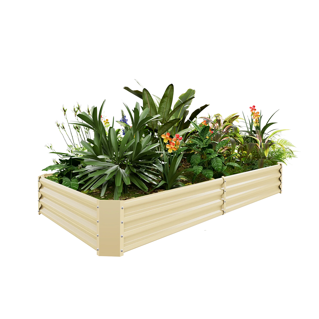 12-inch tall rectangular galvanized metal raised garden bed, 8 by 4 feet — view 5