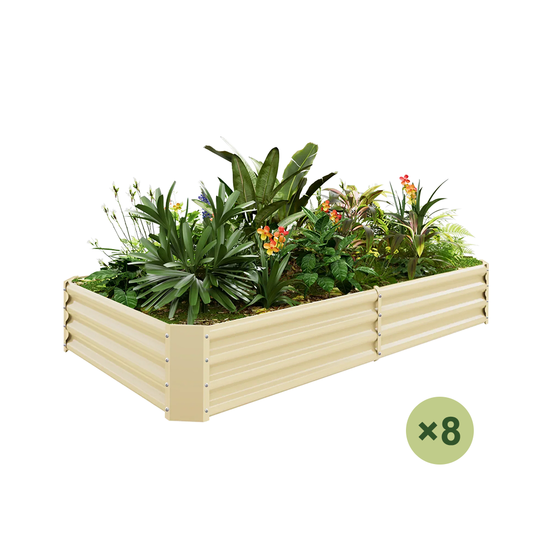 set of 8 — 12-inch tall rectangular galvanized metal raised garden bed, 6 by 3 feet — view 5
