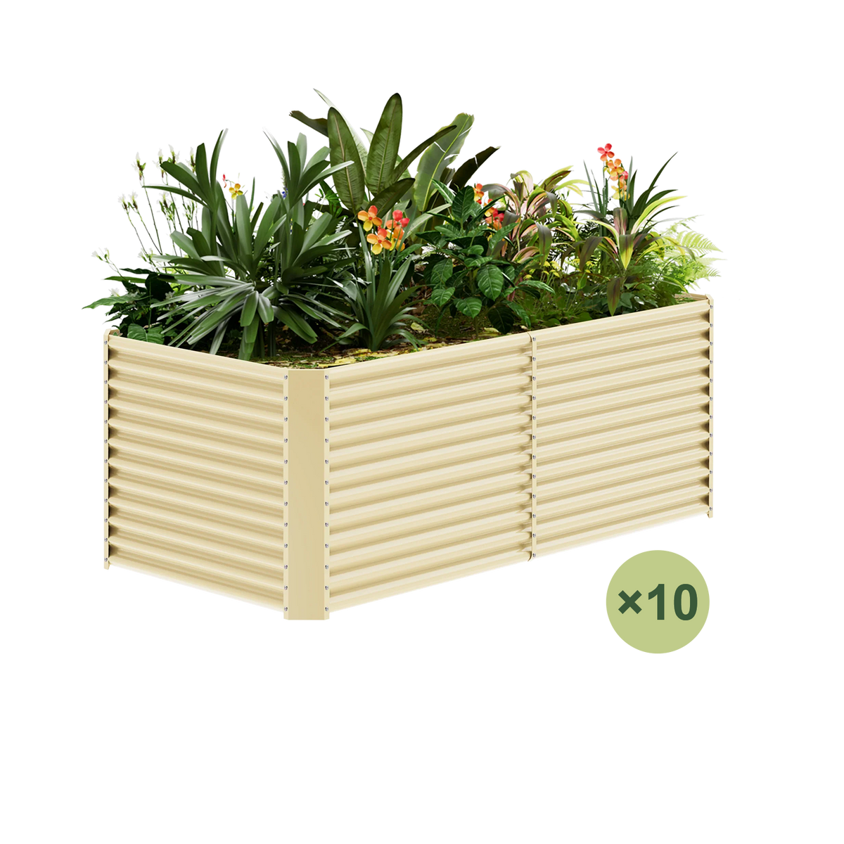 set of 10 — 36-inch tall rectangular galvanized metal raised garden bed, 8 by 4 feet — view 5
