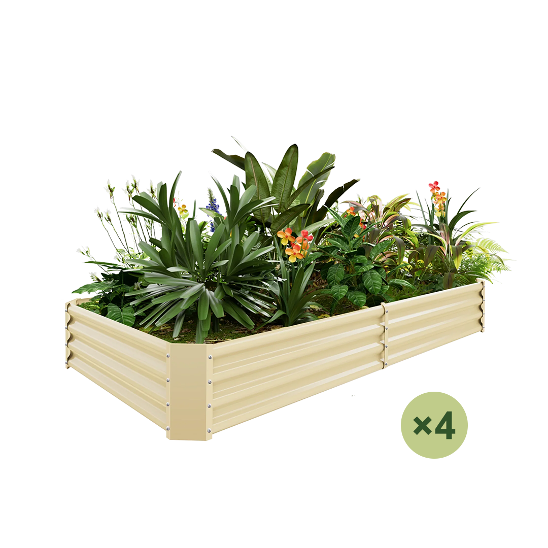 set of 4 — 12-inch tall rectangular galvanized metal raised garden bed, 8 by 4 feet — view 5