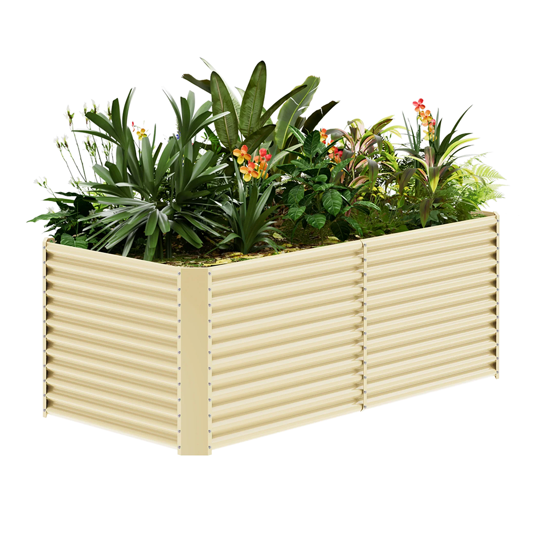 36-inch tall rectangular galvanized metal raised garden bed, 8 by 4 feet — view 5
