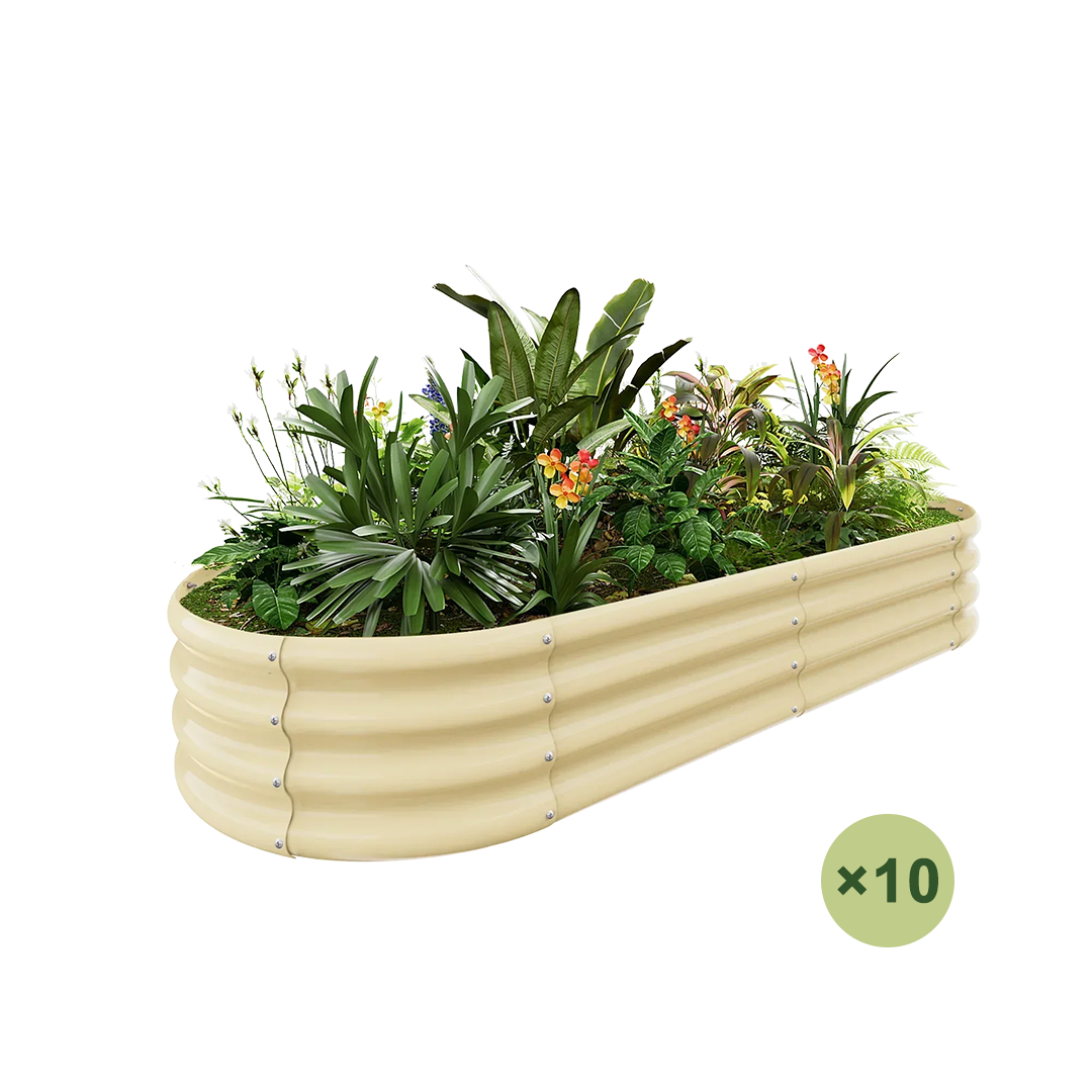 10-Pack Oval 6x3x1ft Galvanized Raised Garden Bed — view 5