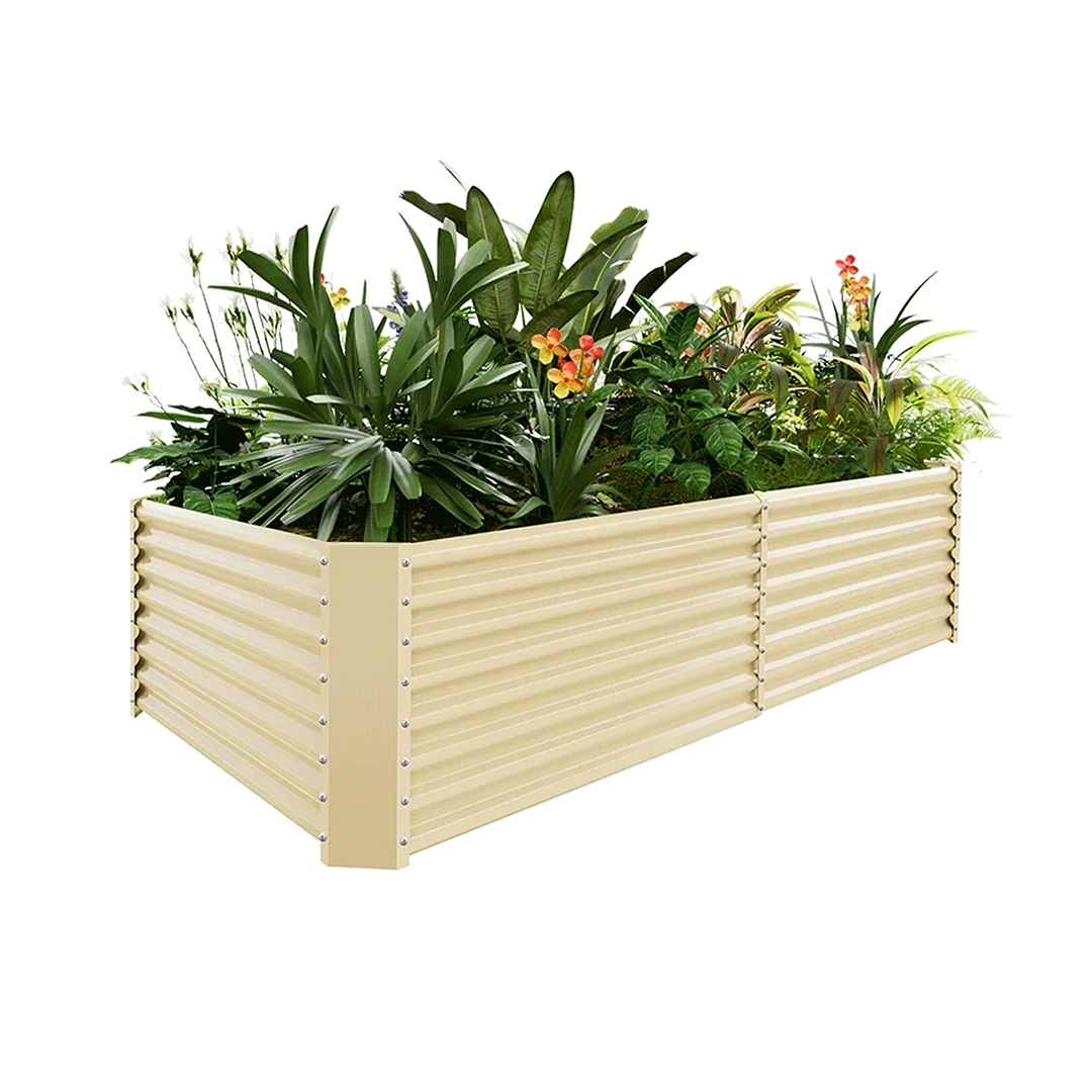 24-inch tall rectangular galvanized metal raised garden bed, 8 by 4 feet — view 5