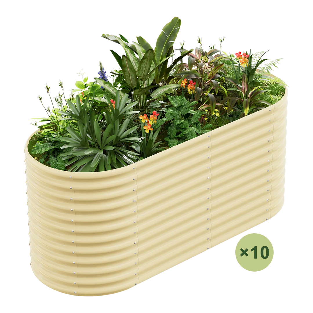 set of 10 — 36-inch tall oval galvanized metal raised garden bed, 6 by 3 feet — view 5