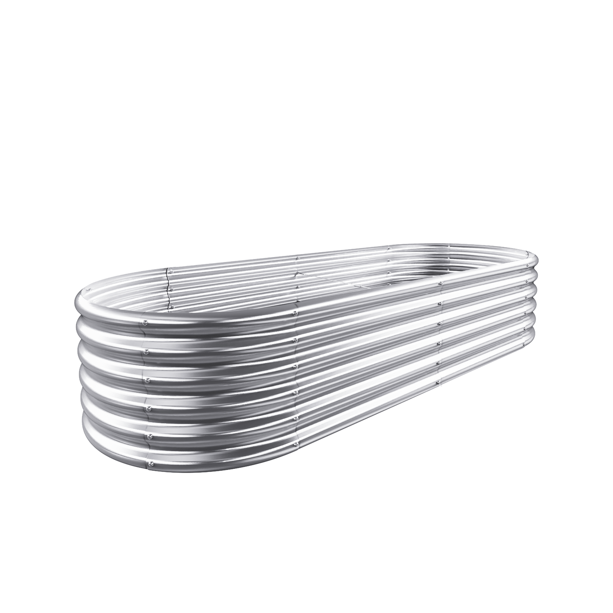 18-inch tall oval galvanized metal raised garden bed, 6 by 3 feet — view 2